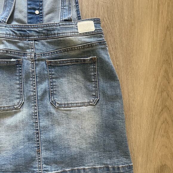 Celebrity Pink Overall Denim Dress Girls M Blue Light Wash Adjustable Button Up - Picture 7 of 14